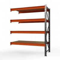 Секция приставная стеллажа металлического Оптима, 3500x2500x785 мм. Полки: 4 шт. фанера