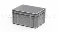 Евроконтейнер закрытые ручки/сплошное дно (серый), 400x300x220 мм