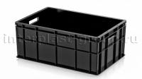 Ящик для молока, мяса, овощей и фруктов сплошной черный