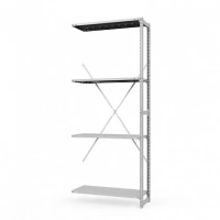 Секция приставная стеллажа металлического ТСУ Универсал, 2000x1060x400 мм. Полки: метал. перф. усил. 4 шт.