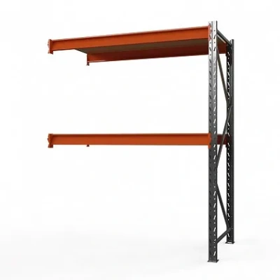 Секция приставная стеллажа металлического Оптима, 2000x1250x785 мм. Полки: 2 шт. фанера