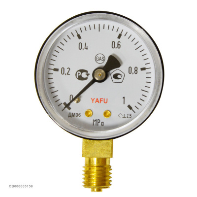 Манометр на редуктор углекислотный, аргоновый 1 МПа (10 кгс/см кв, кл. т. 2,5)