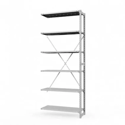 Секция приставная стеллажа металлического ТСУ Универсал, 3000x760x400 мм. Полки: метал. перф. усил. 6 шт.