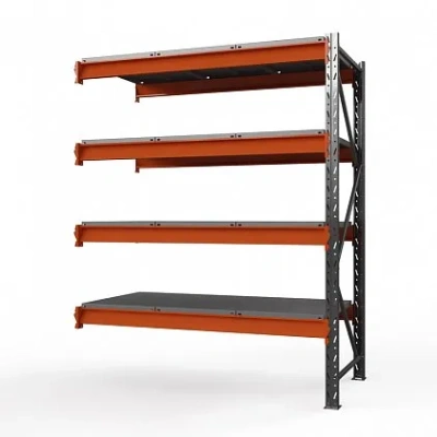 Секция приставная стеллажа металлического Оптима, 3000x1250x785 мм. Полки: 4 шт. метал.