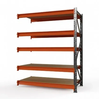 Секция приставная стеллажа металлического Оптима, 2500x1250x785 мм. Полки: 5 шт. фанера