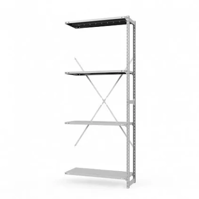 Секция приставная стеллажа металлического ТСУ Универсал, 2000x1060x800 мм. Полки: метал. перф. усил. 4 шт.