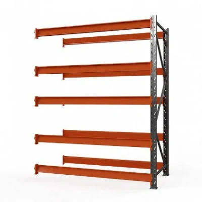 Секция приставная стеллажа металлического Оптима, 3500x2500x785 мм. Полки: 6 шт. без настила