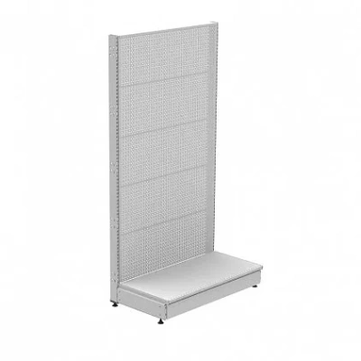 Стеллаж торговый пристенный перфорированный дополнительный с плинтусом без заглушки (2250x1000x500)