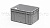 Евроконтейнер открытые ручки/сплошное дно (серый), 400x300x220 мм